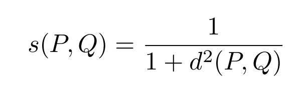 Formula showing how Euclidean distance is used to determine similarity